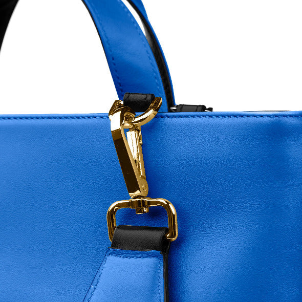cobalt blue leather backpack PRE-SALE ONLY Reversible Calfskin Leather Cobalt Blue & Black Kelsie "