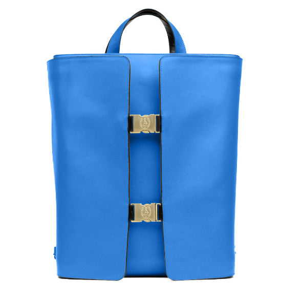 cobalt blue leather backpack PRE-SALE ONLY Reversible Calfskin Leather Cobalt Blue & Black Kelsie "Unisex" Backpack Large