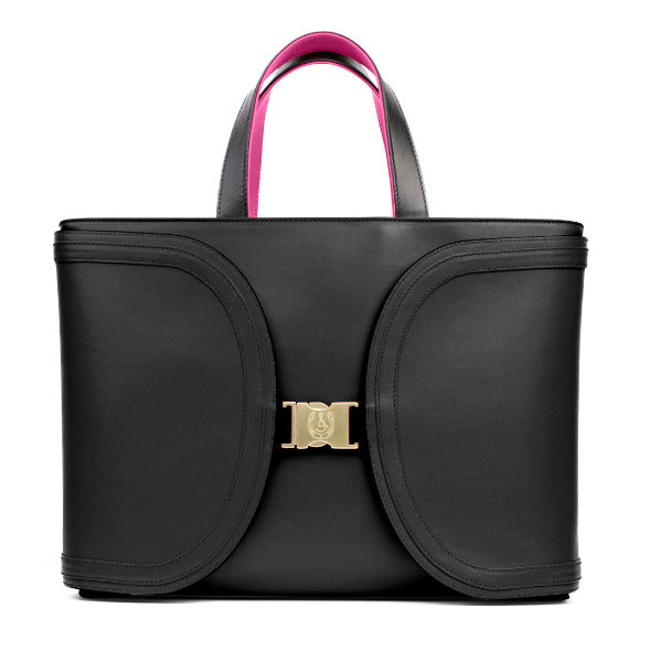 Reversible Magenta & Black  'YaYa' Tote with Curved Wings