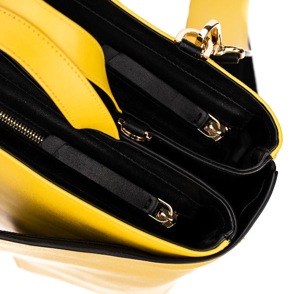 PRE-SALE ONLY Reversible Calfskin Leather Canary Yellow & Black Kelsie "Unisex" Backpack Large