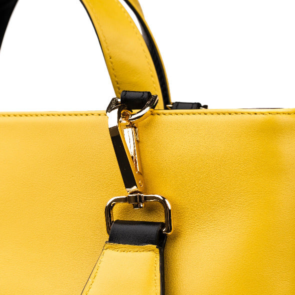 PRE-SALE ONLY Reversible Calfskin Leather Canary Yellow & Black Kelsie "Unisex" Backpack Large