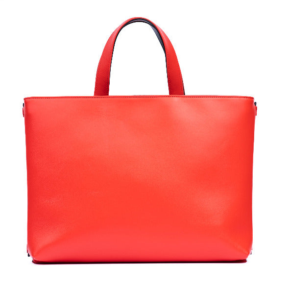 Reversible Scarlett Red & Black Calfskin Leather 'YaYa' Tote with Curved Wings
